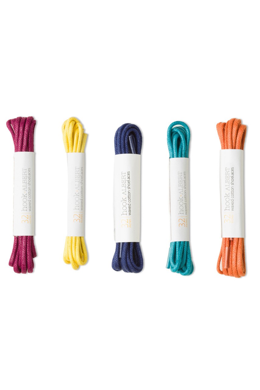 5-Pack Colored Dress Shoelaces (Maroon, Yellow, Navy, Teal & Orange)