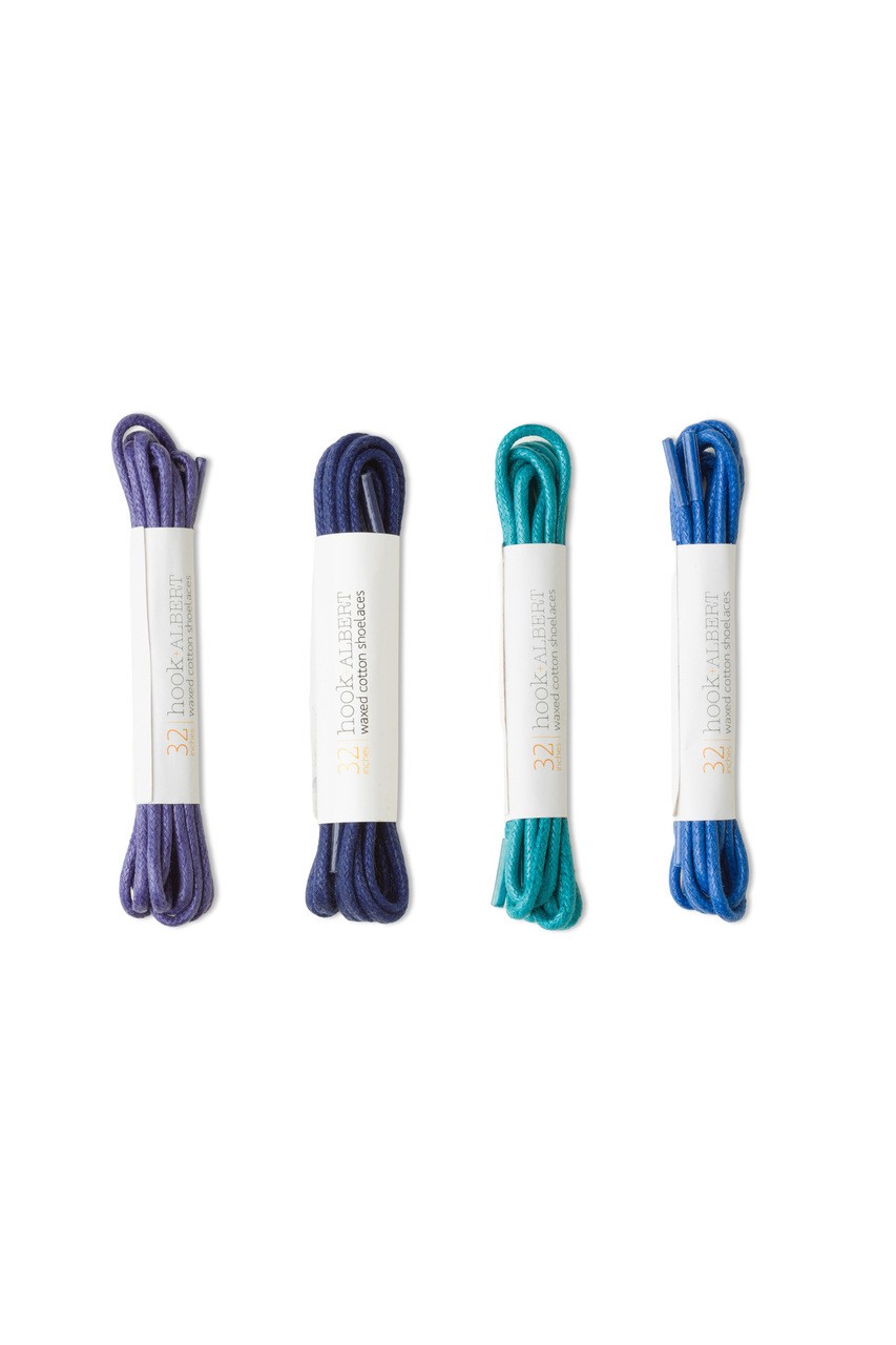 4-Pack Colored Dress Shoelaces (Purple, Navy, Teal & Blue)