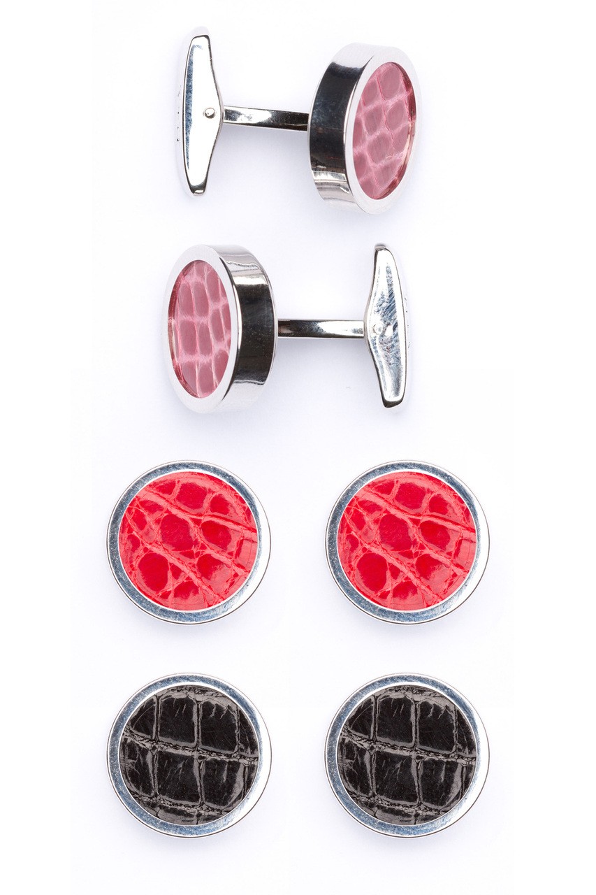 Interchangable Alligator Cufflinks (Pink, Red, Black)