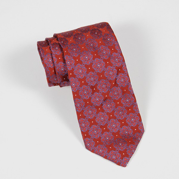 Red & Blue Jacquard Tie