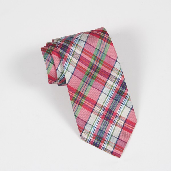 Pink/Green Plaid Tie