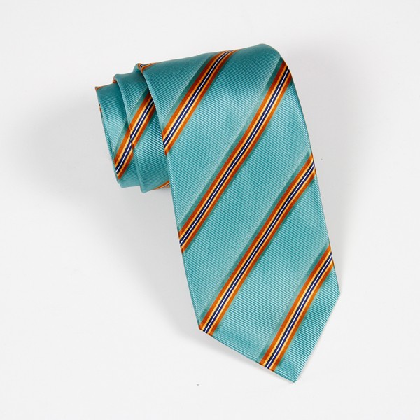 Teal/Gold Stripe Tie