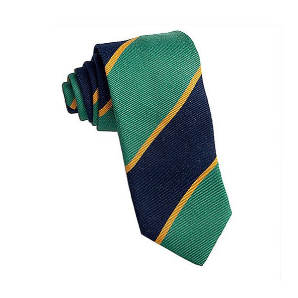 Green/Navy/Yellow Repp Stripe Tie