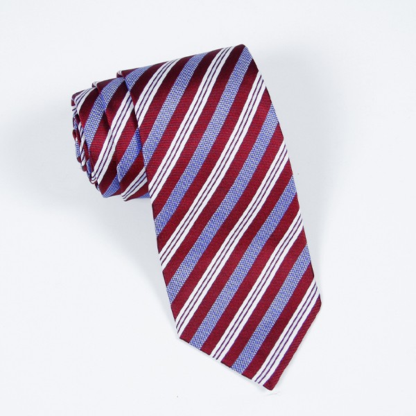 Red & Light Blue Stripe Tie