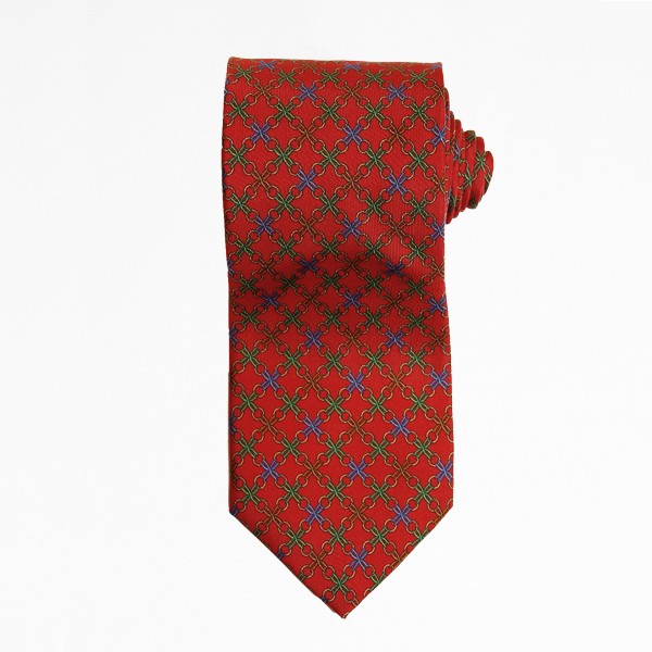 Red Plaid Chain Tie