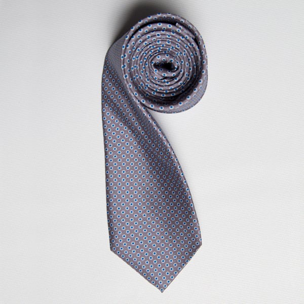 Grey/Blue Tiny Dot Skinny Tie