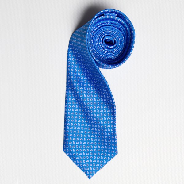 Light Blue/Blue Tiny Paisley Skinny Tie