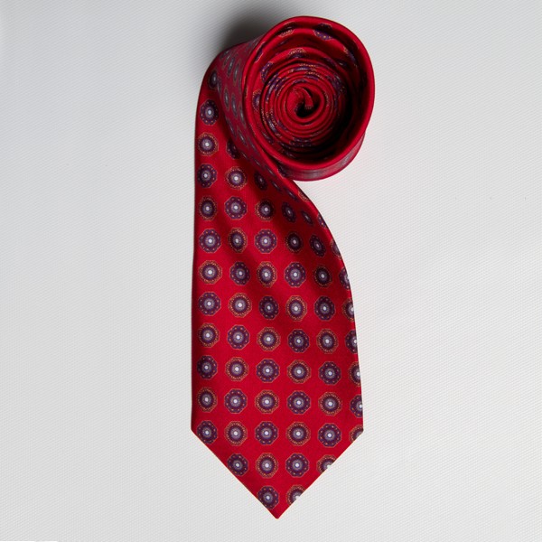 Red/Navy Medallion Tie