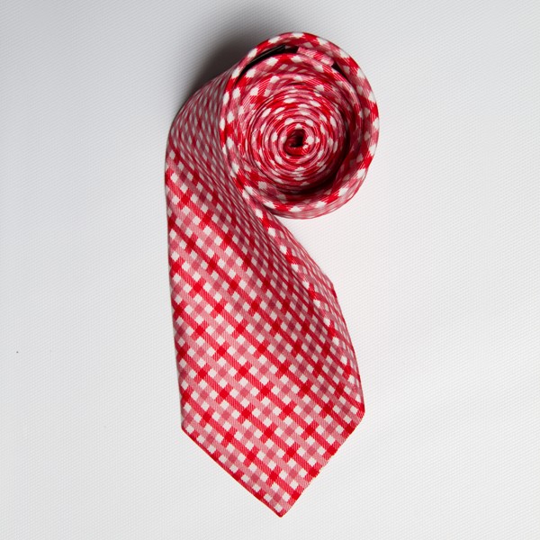 Red/Pink Watercolor Plaid Tie