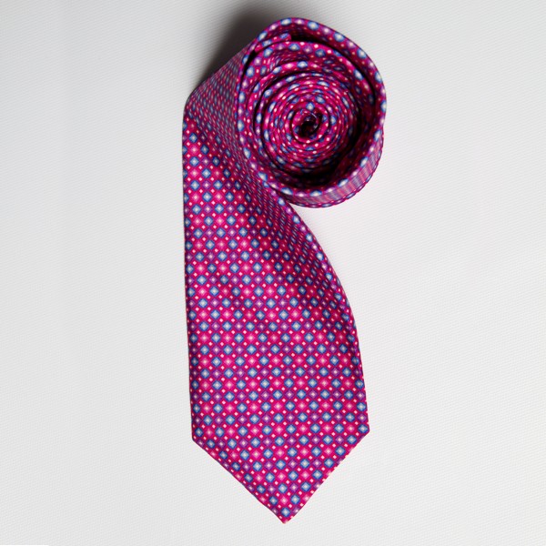 Pink/Blue Circle Print Tie