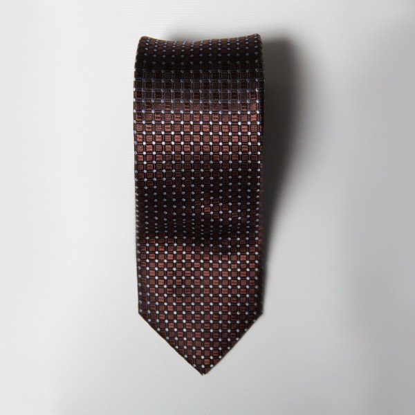 Brown Box Check Tie