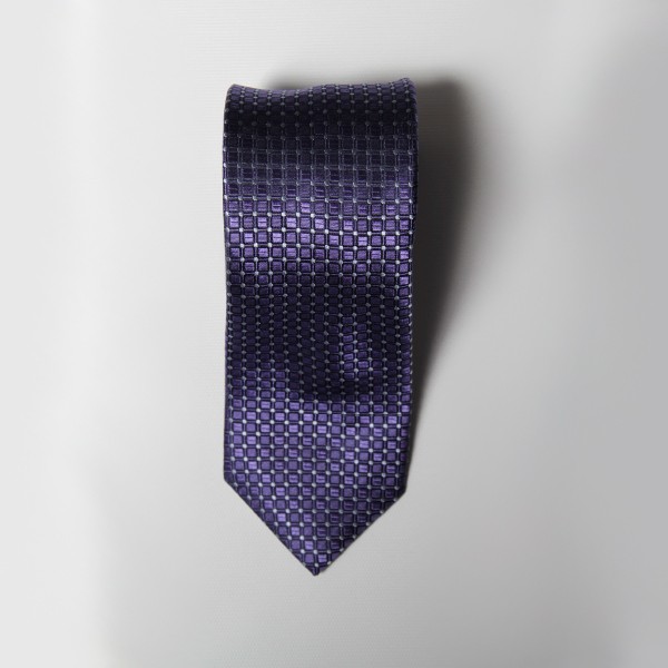 Purple Box Check Tie