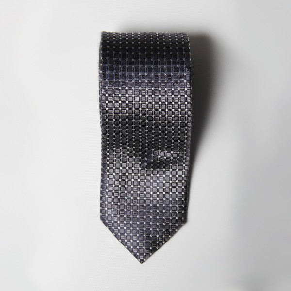 Grey Box Check Tie
