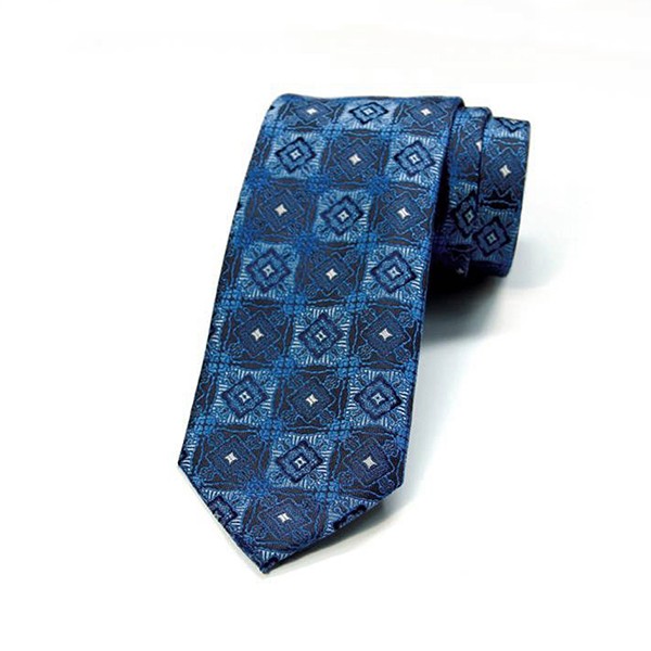 Dark Blue/Brown Jacquard Tie