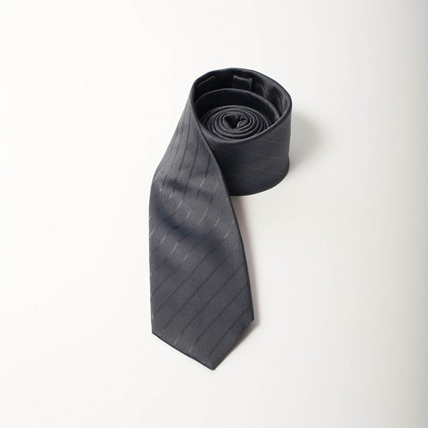 Grey Stripe Skinny Tie