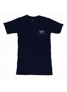 Astor & Black White on Blue V-Neck