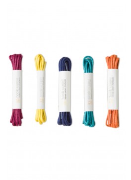 5-Pack Colored Dress Shoelaces (Maroon, Yellow, Navy, Teal & Orange)