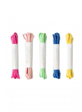 5-Pack Colored Dress Shoelaces (Pink, Light Pink, Lime, Blue, Yellow)