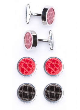 Interchangable Alligator Cufflinks (Pink, Red, Black)