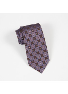 Brown & Blue Jacquard Tie