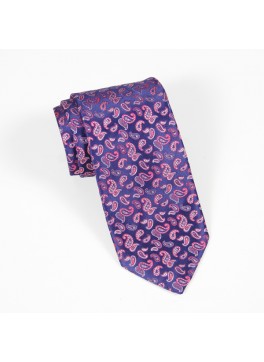 Blue w/ Small Pink Paisley Tie