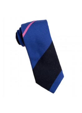 Blue/Black/Pink Repp Stripe Tie