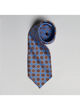 Light Blue/Orange Medallion Tie