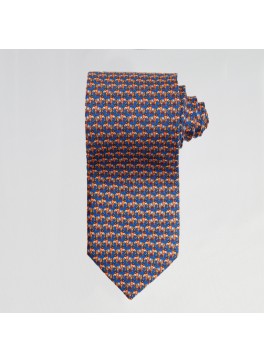 Blue Elephant Print Tie
