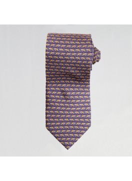 Purple Elephant Print Tie