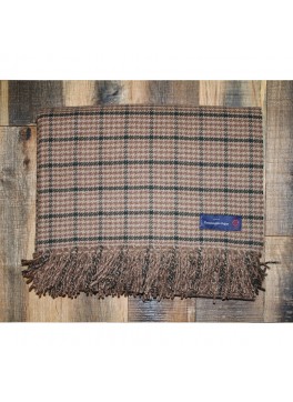 Tan and Brown Houndstooth Ermenegildo Zegna 100% Cashmere Throw