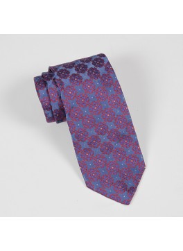 Blue & Red Jacquard Tie