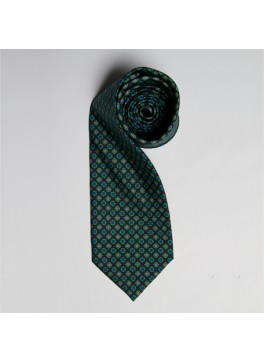 Green/Blue/Lavender Floral Medallion Tie